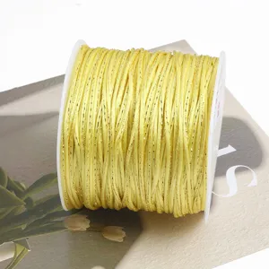 2mm yellow metallic cord gold thread DIY Chinese knot craft string handmade weaving rope reel