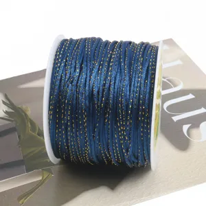 2mm dark blue metallic cord spool for DIY Chinese knot craft jewelry making bracelet string