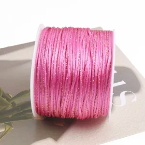 Pink gold metallic thread cord 2mm DIY braided rope Chinese knot craft string spool