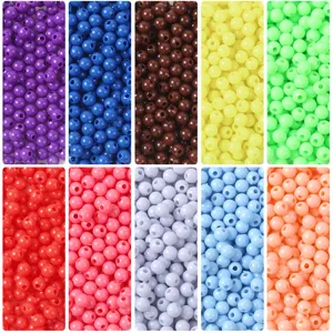 Perles Rondes Solides en Acrylique Pour Matériaux de Fabrication de Bijoux DIY Petites Perles en Vrac Électroplaquées Pour Bracelet Collier Artisanat
