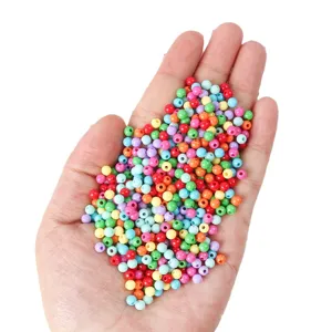 Perles rondes en acrylique multicolores pour la fabrication de bijoux DIY à la main