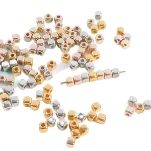CCB metallic square beads for DIY jewelry making and bracelet spacer bead accessories