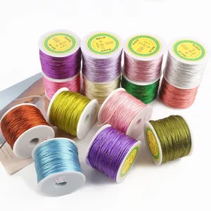 2mm Metallic Cord Chinese Knotting String DIY Handmade Weaving Thread Colorful Set