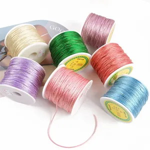 2mm Chinese knot cord metallic gold thread DIY handmade weaving rope craft string spool