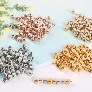 CCB square beads spacer loose beads glossy solid beads DIY necklace jewelry making supplies