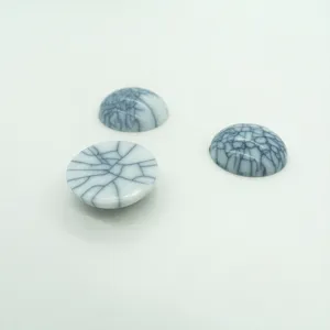 Flatback crackle resin cabochons round turquoise imitation DIY jewelry making beads