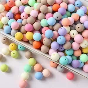 Perle in Acrilico Macaron Opache Perle Rotonde Smerigliate per Braccialetto Collana Catena del Telefono Fai da Te Forniture Gioielli