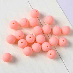 Gruppo di perle tonde in acrilico rosa opaco per il fai da te di gioielli