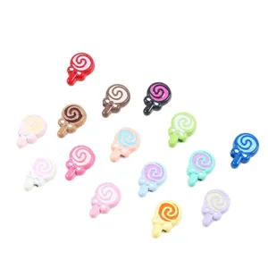 Colorful cartoon lollipop loose alloy enamel beads for DIY handmade jewelry bracelets crafting accessories