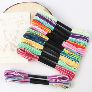 Set of 113 colorful 6-strand polyester embroidery floss skeins for cross stitch