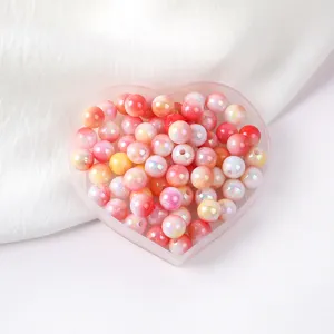 Acrylic two-tone cream AB color round beads for DIY phone chain jewelry making accessories