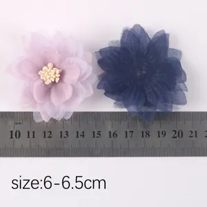 Handmade chiffon organza fabric flowers for DIY clothing and hair accessories