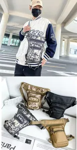 Outdoor multi-compartment drop leg bag for men available in various camouflage patterns