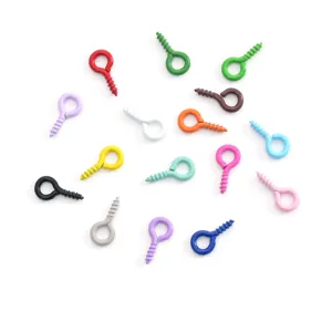 Colorful Baked Paint Screw Eye Pins Metal Eyelets For DIY Phone Case Keychain Jewelry Findings Craft Accessories