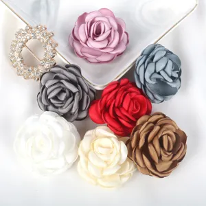 Fleurs en tissu roses colorées accessoires DIY multicouches breloques d'artisanat