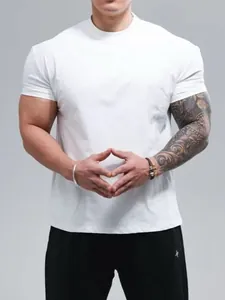 Ademend wit sneldrogend fitness T-shirt voor heren voor sporttraining en hardlopen