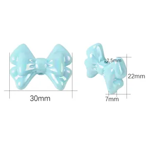 Detaillierte Maße der irisierenden blauen doppellagigen Acrylperlen für DIY-Schmuck