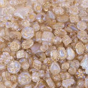 Mixed baroque gold-traced loose acrylic beads DIY irregular accessories for bracelet chain