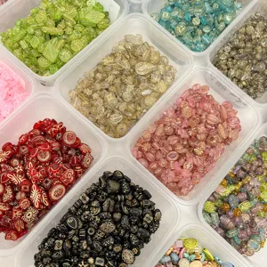 Mixed baroque gold-plated acrylic loose beads, DIY shaped jewelry making charms for bracelets.