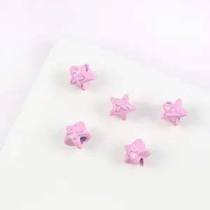 Λεπτομερής λήψη από λεβάντα 3D χάντρες αστεριών με σχέδιο X για DIY κατασκευές