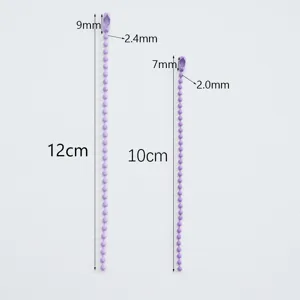 Detailed view of colorful alloy ball chains for DIY jewelry, 12cm and 10cm craft accessories.