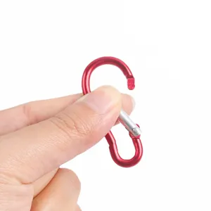 Mini aluminum alloy S carabiner clip red spring hook lightweight outdoor backpack hanging