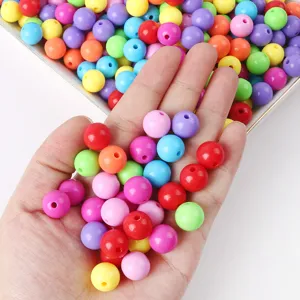 Colorful acrylic round beads for DIY handmade jewelry crafting material detail view