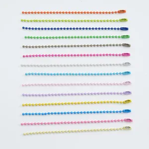 Colorful metal ball chains, 2.4mm bead chains for DIY handmade jewelry, keychains, and tags.