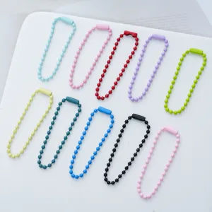 Colorful metal ball chains 2.0/2.4mm bead chains for DIY jewelry making keychains pendants