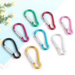 Aluminum alloy carabiner spring snap hook outdoor camping climbing keychain water bottle hook.