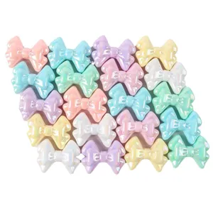 Irisierende pastellfarbene Doppelbogen-Acrylperlen für DIY-Handyketten und Schmuck