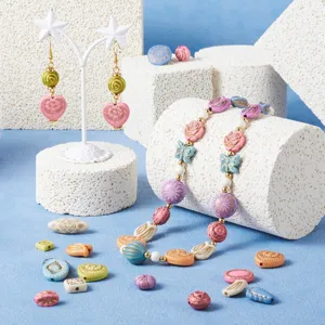 Acrylic Baroque gold-painted loose beads DIY shaped jewelry making accessories set.
