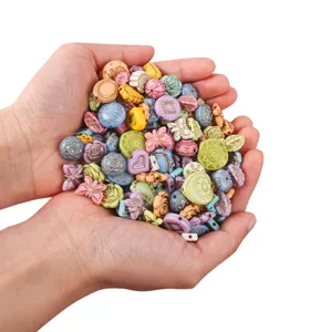 Mixed baroque gold painted loose beads acrylic DIY shaped bead materials for bracelet phone chain