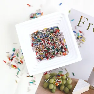 Colorful 2x7mm silver-lined glass bugle beads for DIY jewelry and clothing craft