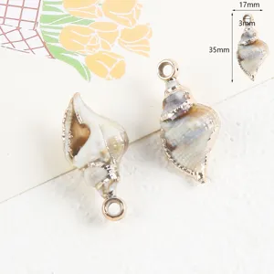 Stile oceano conchiglia finta placcata oro conca acrilico DIY ciondolo collana accessorio.
