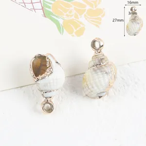 Stile oceano ciondolo conchiglia acrilico dorato DIY creazione gioielli accessori