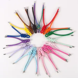 Bunte Perlenleder geflochtene Knoten-Schlüsselband, PU-Schlüsselanhänger und Taschenschmuck.