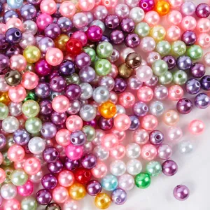Colorful ABS imitation pearl beads mixed sizes for DIY jewelry making phone case crafts