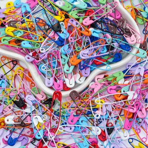 Colorful safety pins bulk 31/36mm alloy baking paint DIY jewelry accessories for crafts making.