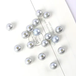 Grey ABS imitation pearl loose round beads for DIY jewelry making necklace craft parts