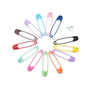 Colorful metal safety pins assorted enamel brooch pins for DIY jewelry making accessories.