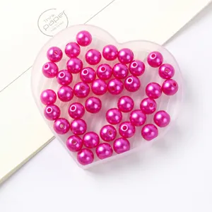 Colorful ABS imitation pearl round beads for DIY jewelry making, phone case deco.
