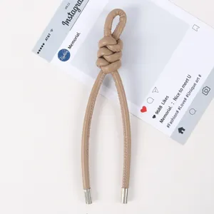 Perlmutt PU Leder geflochtener Knoten Schlüsselanhänger Tasche Gurt schickes Zubehör