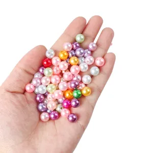 Colorful ABS imitation pearl beads for DIY jewelry making bracelets necklaces handmade crafts.