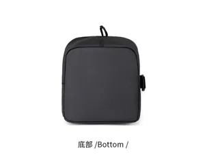 Bottom view of the black large capacity fitness water bottle bag with textured fabric