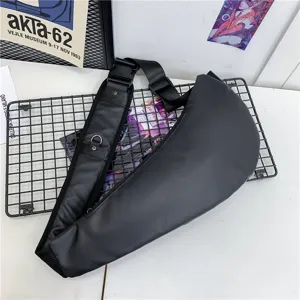 Large capacity waterproof men's sling bag with adjustable strap for outdoor cycling