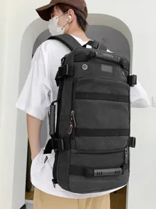 Large Capacity Canvas Travel Backpack For Men Women Outdoor Sports Hiking Multi-Pocket Handheld Shoulder Bag Backpack