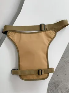 Durable khaki tactical drop leg bag with adjustable straps for outdoor cycling