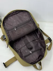 Large capacity canvas travel backpack with multi-compartment interior for outdoor sports