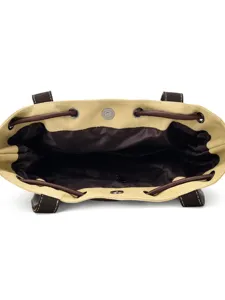 Vue intérieure du grand sac cabas en toile avec cordon et fermoir magnétique